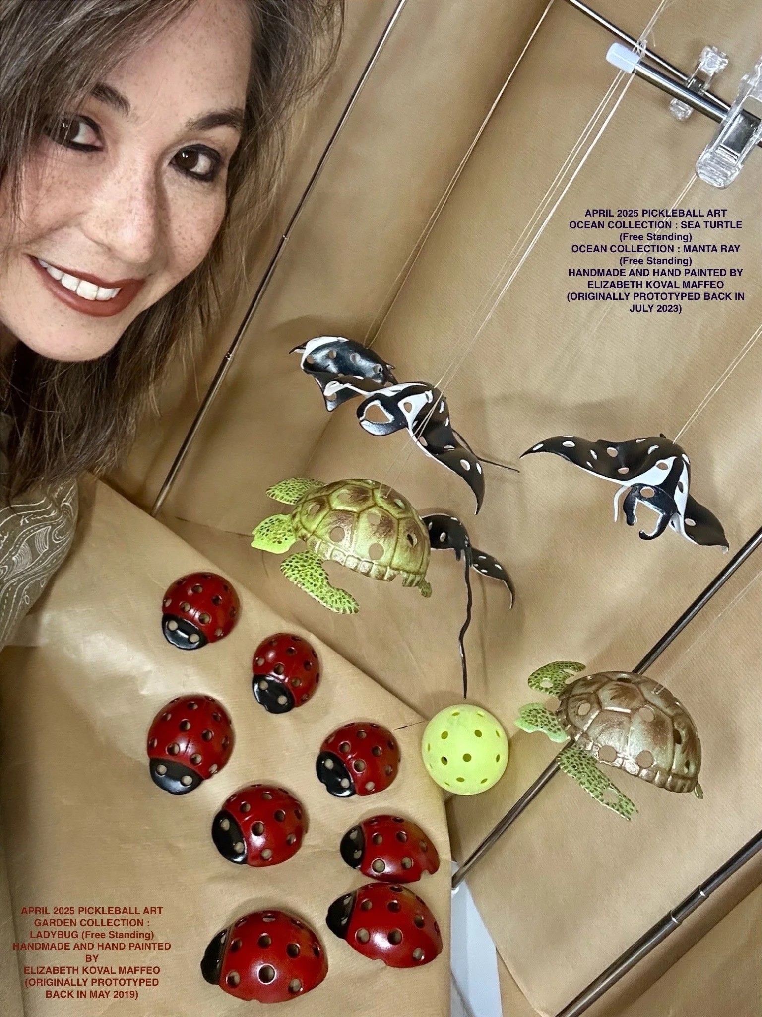 Handmade Recycled Pickleball Art - Ladybug (Free-standing) — Koval